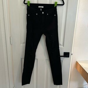 Good American Good Legs Distressed Black Skinny Jeans